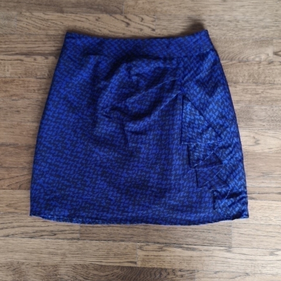 VINTAGE Jacob Skirt Lightweight Black Blue 8 - Picture 1 of 4